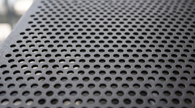 Textura moderna de chapa met&aacute;lica perforada oscura mate industrial
