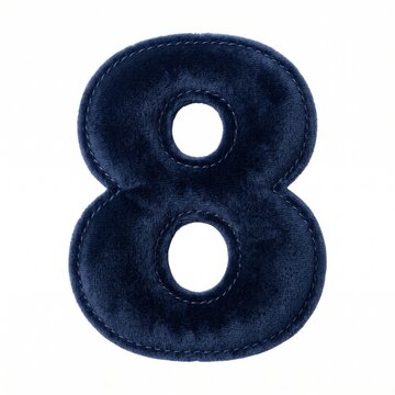 Dark blue velvet fabric number eight with soft texture and elegant design