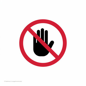 No touching hand prohibition symbol