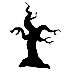 Naklejka premium Dead tree icon vector. Halloween tree illustration sign. Creepy tree symbol. Scary tree logo or mark.