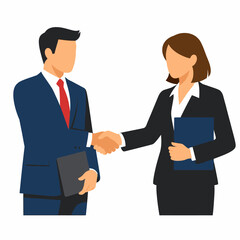 Fototapeta premium Business people handshake agreement partnership concept