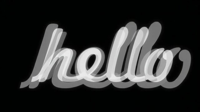 Hello text animation motion graphic
