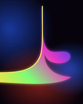 Electric Violet, Acid Green, Liquid Light Cusp Abstract Background