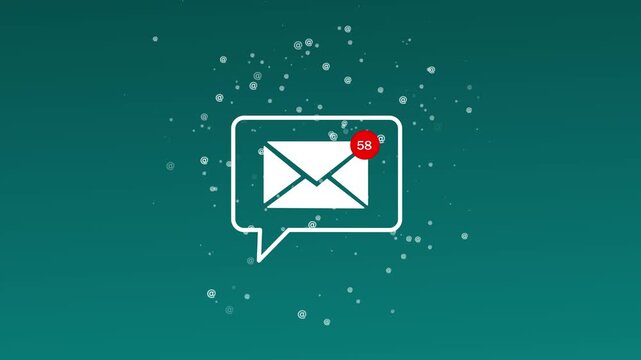 One hundred fifty new unread email message notifications alert counter on chat bubble envelope for business digital communication.