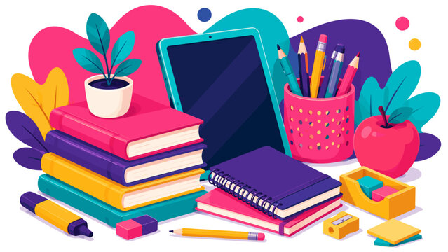 Science Classroom Supplies With Microscope And Laboratory Equipment