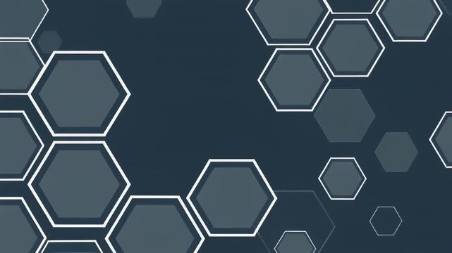 Hexagonal patterns forming and expanding in digital space with subtle light effects