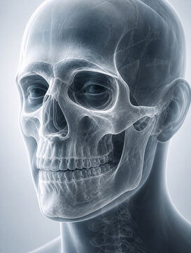 Conceptual Facial Bones and Eye Sockets X-Ray Anatomy
