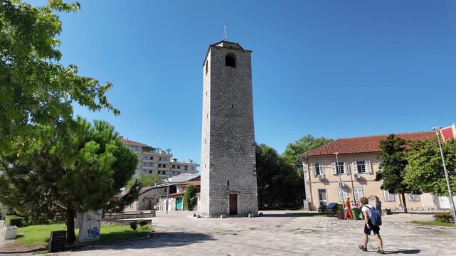 A view from the historic Clock Tower in Podgorica, Montenegro
