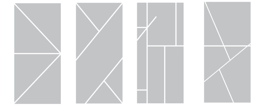 Set of comic 4 frame photo collage layout vector eps 10