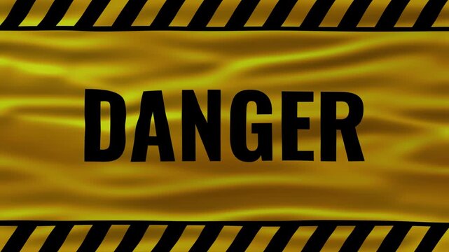 Danger Warning Tape Waving Motion Graphic Background