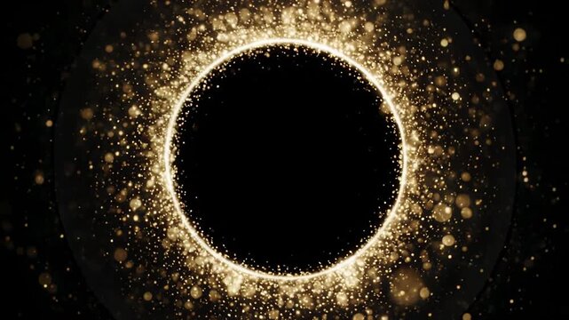 Golden Particles Swirling Around Black Hole During Cosmic Event Soft Focus