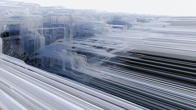 Abstract digital lines receding into distance