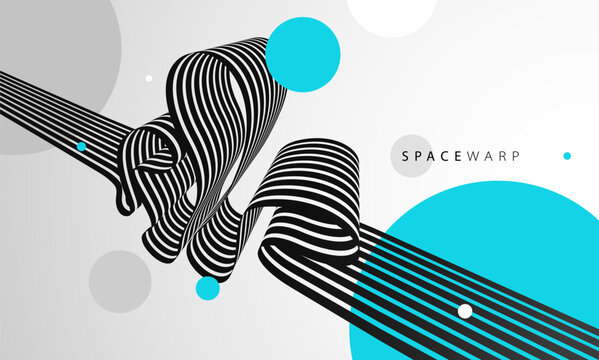 Abstract background with curve lines in 3D perspective, dynamic stripes tape looks like road, journey trip wallpaper, futuristic dynamic expanse theme.
