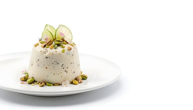 White sapote gourmet cashew mousse premium commercial food photography