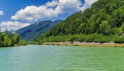 Fototapeta premium Rafting trip on the River Enns, Upper Austria, Austria, Europe, 4 July 2027