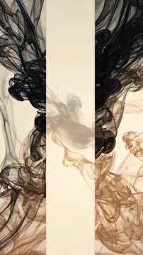 Abstract Background With Swirling Black and Brown Ink Clouds in Water