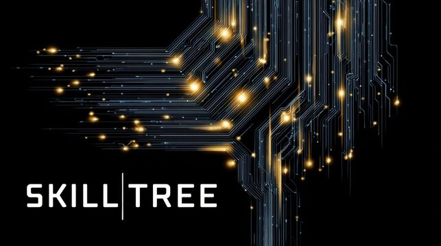Flat Design Illustration Showcasing Skill Tree Representing Development Paths In Online Education Branches Connections