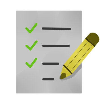 pencil and check mark