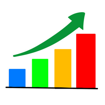 business chart with arrow