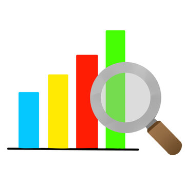 magnifying glass and graph