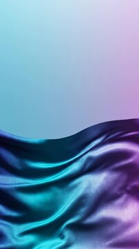 Flowing Silk Fabric With Gradient Blue and Purple Lighting in Slow Motion