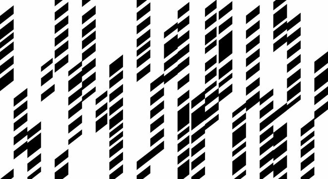 A sequence of parallel black rectangles creates an artistic arrangement that suggests rhythmic motion or dynamic patterns across this surface to provide a sense of visual depth for any creative