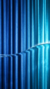 Abstract Blue Water Wave Motion Over Velvet Curtain Background