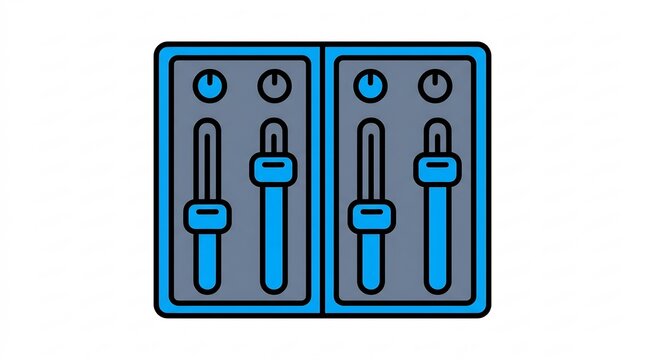 Audio mixer console icon with sliders and knobs