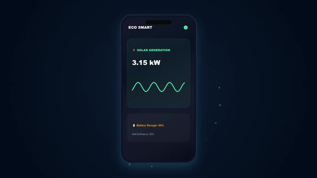 Smart Home Automation App Interface Showing Energy Efficiency and Climate Control