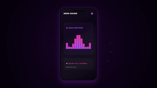 Modern Neon Music Player Application Interface Animation