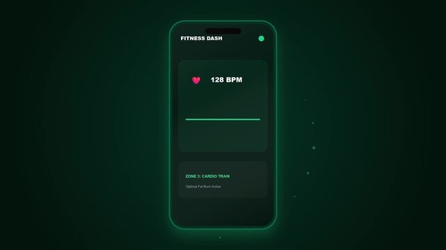 Digital Fitness Tracker Dashboard App Interface Animation