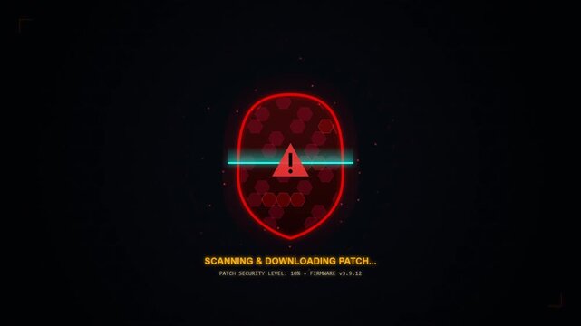 Cyber Security System Vulnerability Scan and Firmware Update Animation