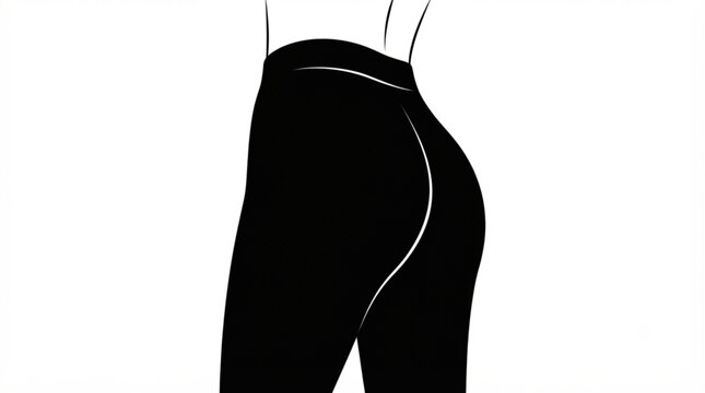 Woman in black leggings silhouette vector illustration