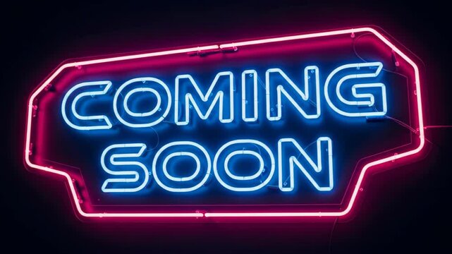 Coming Soon Neon Sign - Excitement and Anticipation in Vibrant Colors.