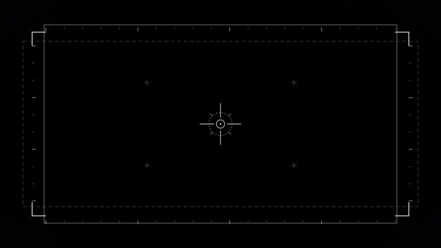 Cinema camera viewfinder framing guide overlay