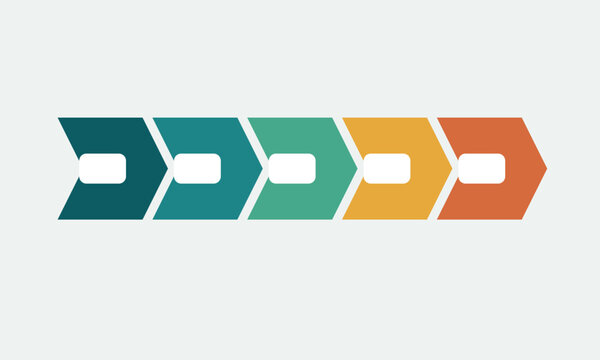 Five Stage Editable Process Chevron Infographic