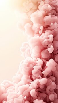 Abstract Pink Ink Swirls Dissolving in Water, Slow Motion Background