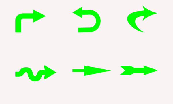 Six arrow symbols navigation guidance high resolution picture