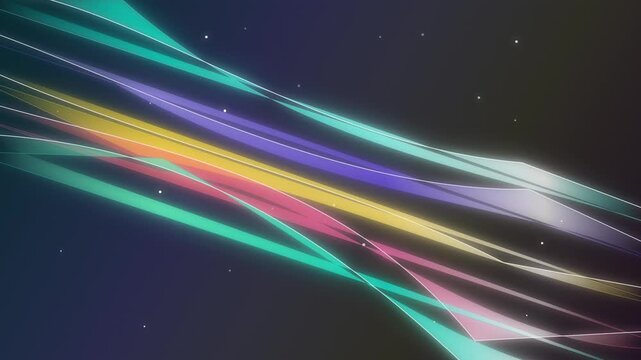 Holographic prism ribbons waving in zero gravity