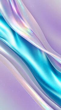 Abstract Iridescent Liquid Flowing Background With Soft Pastel Colors and Smooth Motion