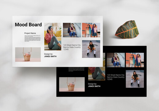 Black White Mood Board Template
