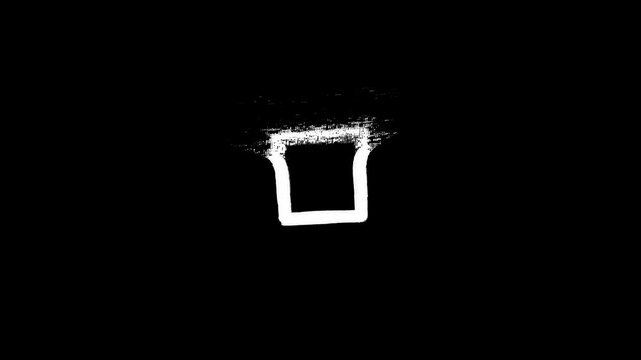 Pack of hand-drawn stop motion geometric shapes, crosses, dots, and abstract figures with digital glitch distortion. High-contrast dynamic graphic elements for overlays and matte masking.