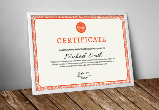 Modern Certificate Template with Border
