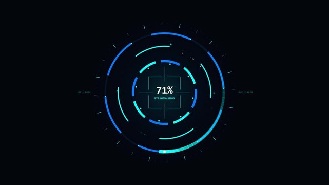 Futuristic hud circle loading progress bar set with percentage