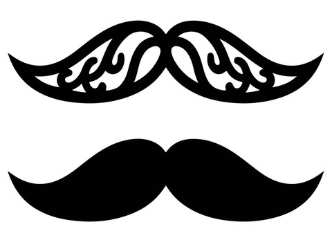 Ornamental and Classic Mustache Vector Set, Gentleman Facial Hair Graphic