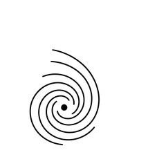 Naklejka premium Black spiral with a dot in the center
