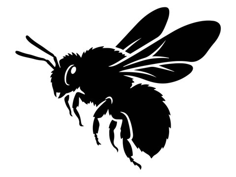 Fuzzy Bumblebee Vector, Cute Flying Insect and Pollinator Graphic