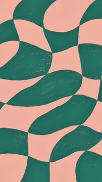 Handdrawn motion green checkered