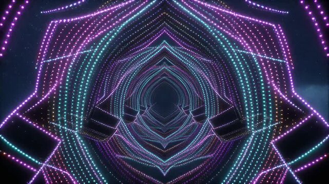 Neon Light Tunnel Visualization