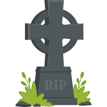 Gravestone With Grass